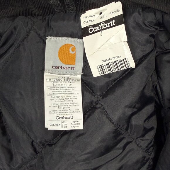 Carhartt Jacket Wyodak Baghouse Project Black Quilted Nylon Lining Size 3XL NWT - Picture 11 of 13